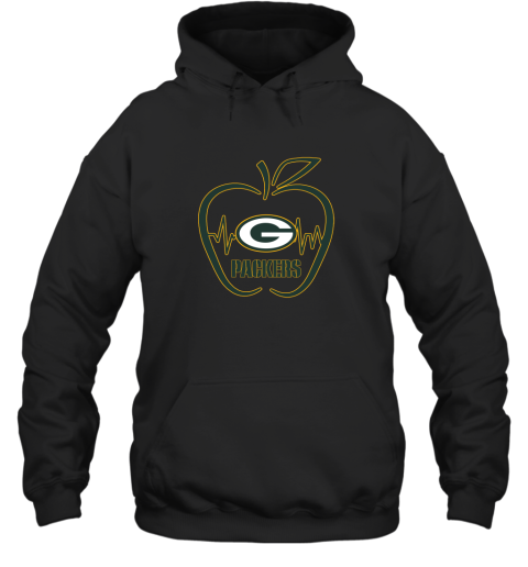 Apple Heartbeat Teacher Symbol Green Bay Packers Hoodie