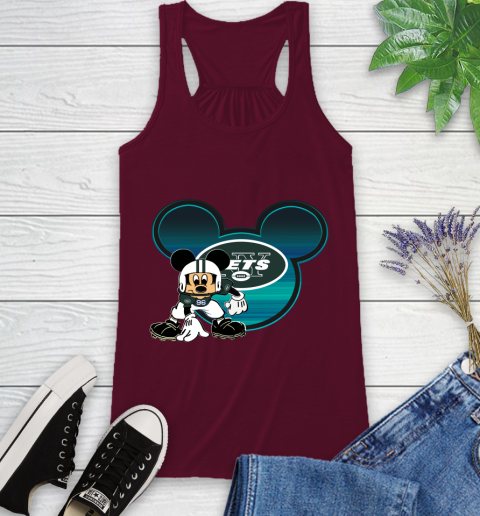 NFL New York Jets Mickey Mouse Disney Football T Shirt Racerback Tank 3