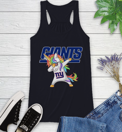 New York Giants NFL Football Funny Unicorn Dabbing Sports Racerback Tank 10