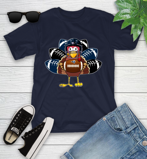 Los Angeles Rams Turkey Thanksgiving Day Youth T-Shirt 3