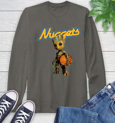 Denver Nuggets NBA Basketball Groot Marvel Guardians Of The Galaxy Long Sleeve T-Shirt 8