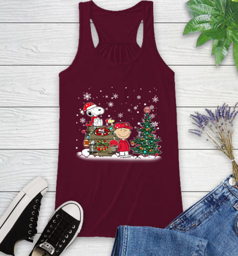 NFL San Francisco 49ers Snoopy Charlie Brown Christmas Football Super Bowl Sports Racerback Tank 2