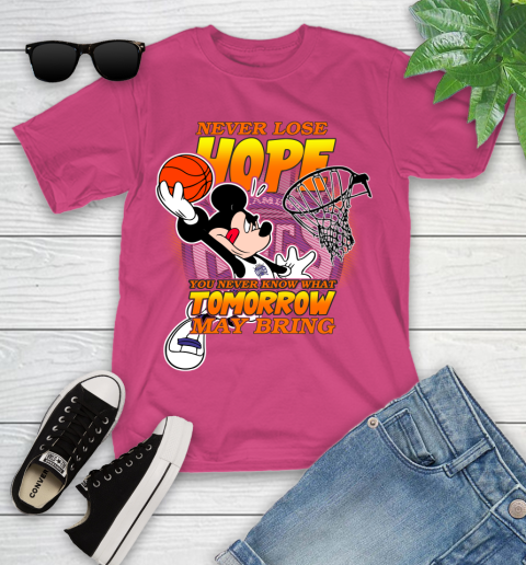 Sacramento Kings NBA Basketball Mickey Disney Never Lose Hope Youth T-Shirt 11