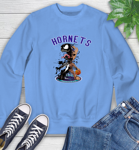 NBA Charlotte Hornets Basketball Venom Groot Guardians Of The Galaxy Sweatshirt 11