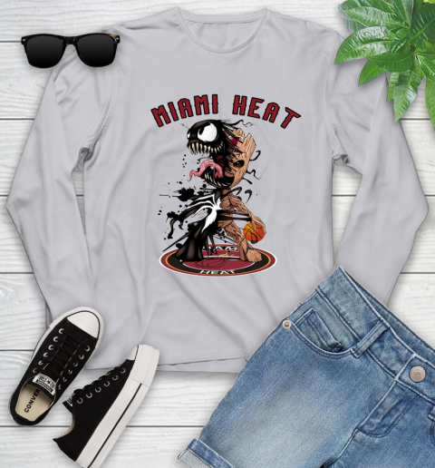 NBA Miami Heat Basketball Venom Groot Guardians Of The Galaxy Youth Long Sleeve 5