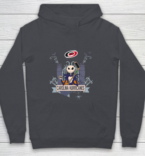 NHL Carolina Hurricanes Hockey Jack Skellington Halloween Youth Hoodie 5