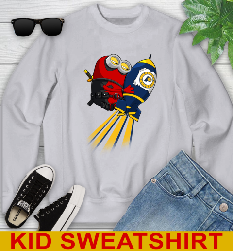 NBA Basketball Indiana Pacers Deadpool Minion Marvel Shirt Youth Sweatshirt 3