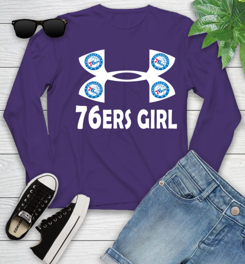 NBA Philadelphia 76ers Girl Under Armour Basketball Sports Youth Long Sleeve 4