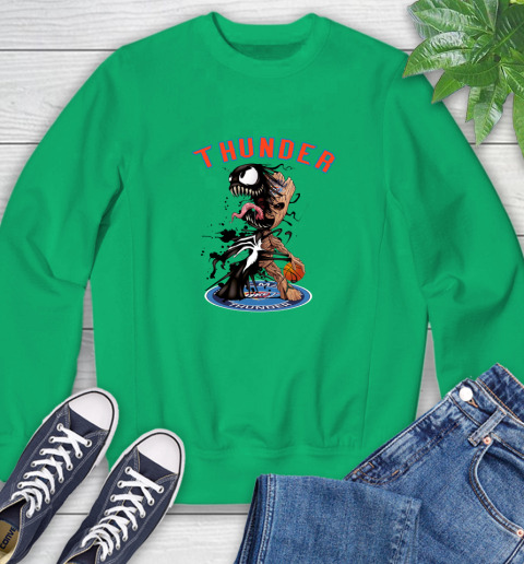 NBA Oklahoma City Thunder Basketball Venom Groot Guardians Of The Galaxy Sweatshirt 6