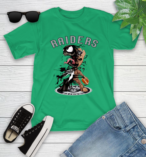 NFL Oakland Raiders Football Venom Groot Guardians Of The Galaxy Youth T-Shirt 6