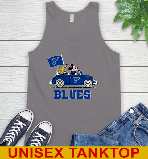 NHL Hockey St.Louis Blues Pluto Mickey Driving Disney Shirt Tank Top 7