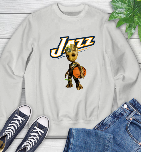 Utah Jazz NBA Basketball Groot Marvel Guardians Of The Galaxy Sweatshirt 5