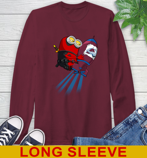 NHL Hockey Colorado Avalanche Deadpool Minion Marvel Shirt Long Sleeve T-Shirt 7