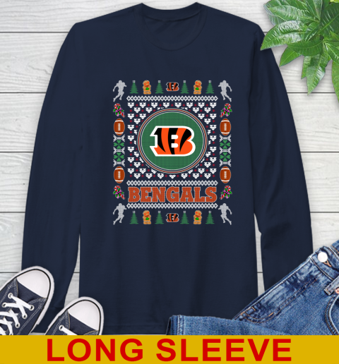 Cincinnati Bengals Merry Christmas NFL Football Loyal Fan Long Sleeve T-Shirt 3