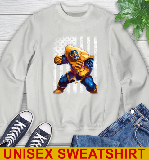 NHL Hockey Toronto Maple Leafs Thanos Marvel American Flag Shirt Sweatshirt 5