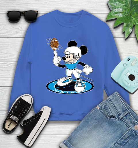 NFL Football Carolina Panthers Cheerful Mickey Disney Shirt Youth Sweatshirt 7