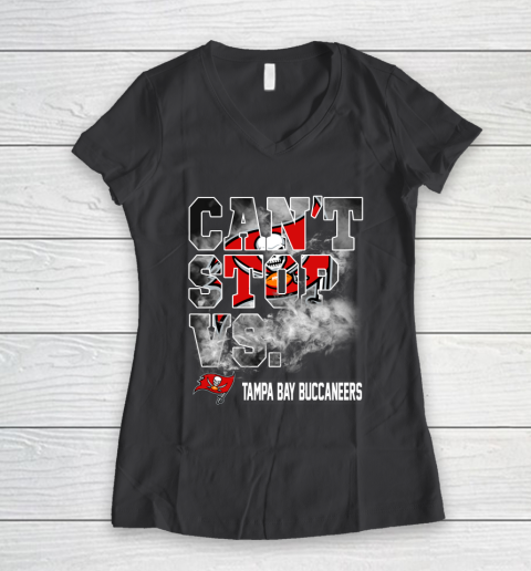 NFL Tampa Bay Buccaneers Can't Stop Vs Women's V-Neck T-Shirt 6