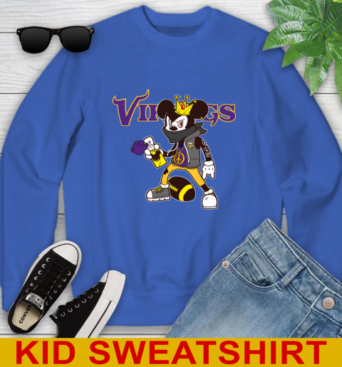 Minnesota Vikings NFL Football Mickey Peace Sign Sports Youth Sweatshirt 7