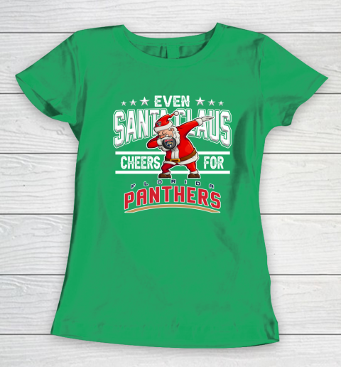 Florida Panthers Even Santa Claus Cheers For Christmas NHL Women's T-Shirt 5
