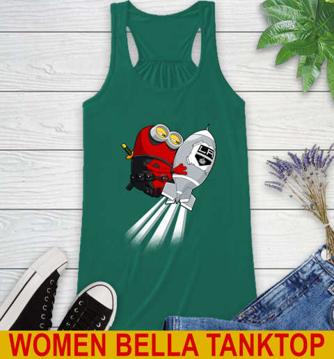 NHL Hockey Los Angeles Kings Deadpool Minion Marvel Shirt Racerback Tank 5