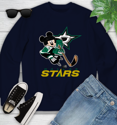 NHL Dallas Stars Mickey Mouse Disney Hockey T Shirt Youth Sweatshirt 3