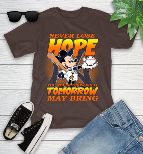 New York Yankees MLB Baseball Mickey Disney Never Lose Hope Youth T-Shirt 7