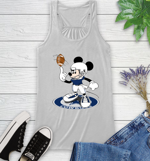 NFL Football Dallas Cowboys Cheerful Mickey Disney Shirt Racerback Tank 2