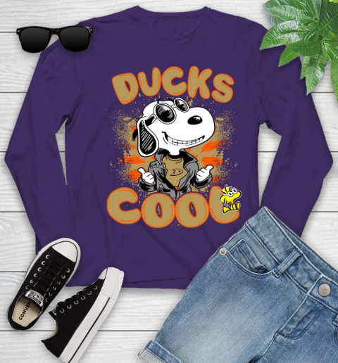 NHL Hockey Anaheim Ducks Cool Snoopy Shirt Youth Long Sleeve 4