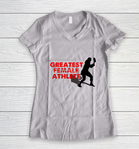 Greatest Female Athlete Shirt Women's V-Neck T-Shirt