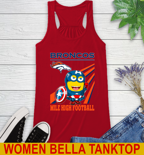 NFL Football Denver Broncos Captain America Marvel Avengers Minion Shirt Racerback Tank 4