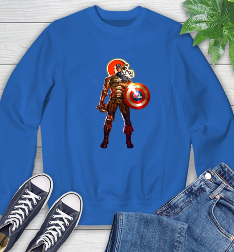 NFL Captain America Marvel Avengers Endgame Football Sports Cleveland Browns Sweatshirt 8