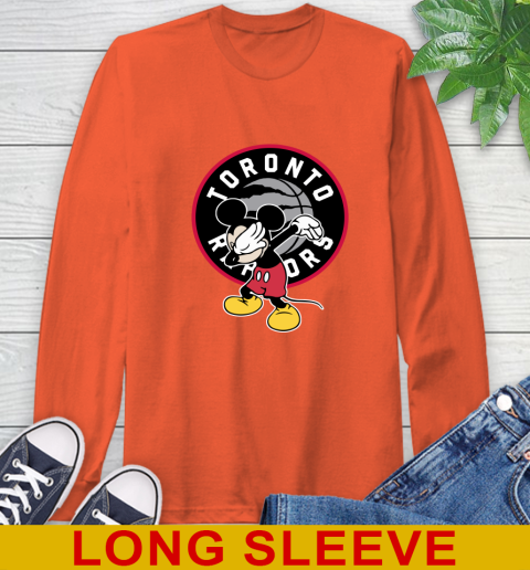 Toronto Raptors NBA Basketball Dabbing Mickey Disney Sports Long Sleeve T-Shirt 5
