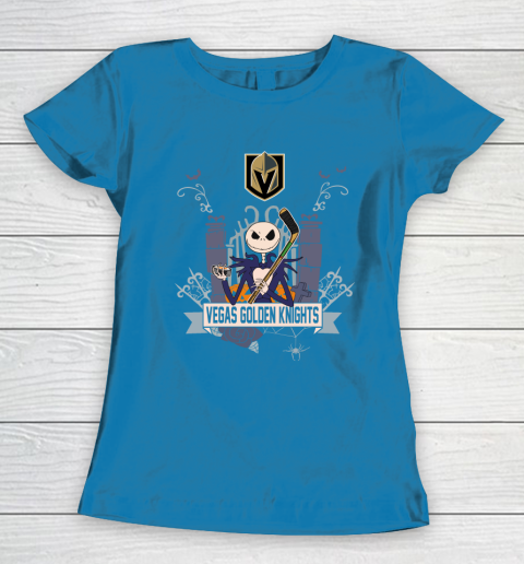 NHL Vegas Golden Knights Hockey Jack Skellington Halloween Women's T-Shirt 6