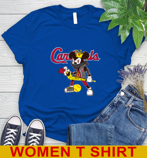St.Louis Cardinals MLB Baseball Mickey Peace Sign Sports Women's T-Shirt 9