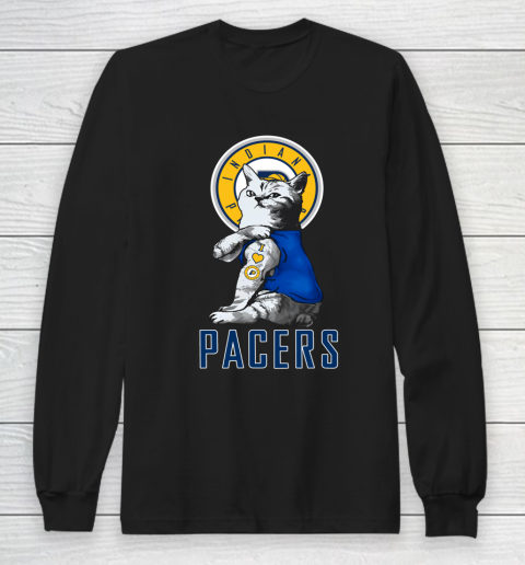 NBA Basketball My Cat Loves Indiana Pacers Long Sleeve T-Shirt