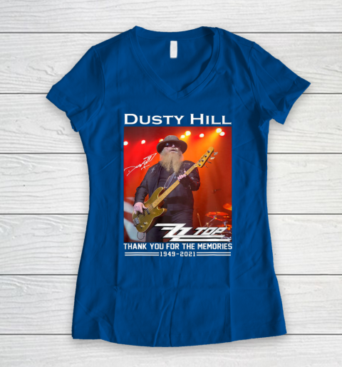 Dusty Hill Thank You For Memories Women's V-Neck T-Shirt 7