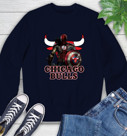 Chicago Bulls NBA Basketball Captain America Thor Spider Man Hawkeye Avengers Sweatshirt 3