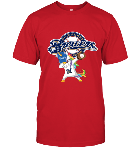 Hip Hop Dabbing Unicorn Flippin Love Milwaukee Brewers Unisex Jersey Tee