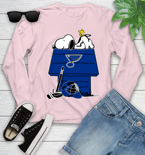 St.Louis Blues NHL Hockey Snoopy Woodstock The Peanuts Movie Youth Long Sleeve 10
