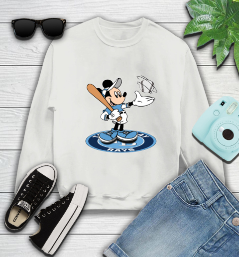 MLB Baseball Tampa Bay Rays Cheerful Mickey Disney Shirt Sweatshirt 5