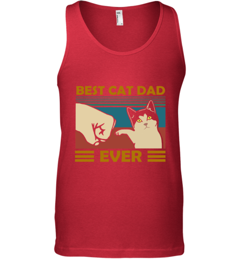 lsvh best cat dad ever fist dash with cat vintage unisex tank 17 front red