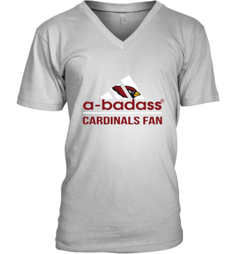 NFL A Badass Arizona Cardinals Fan Adidas Football Sports V-Neck T-Shirt