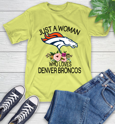 NFL Just A Woman Who Loves Denver Broncos Football Sports T-Shirt 8