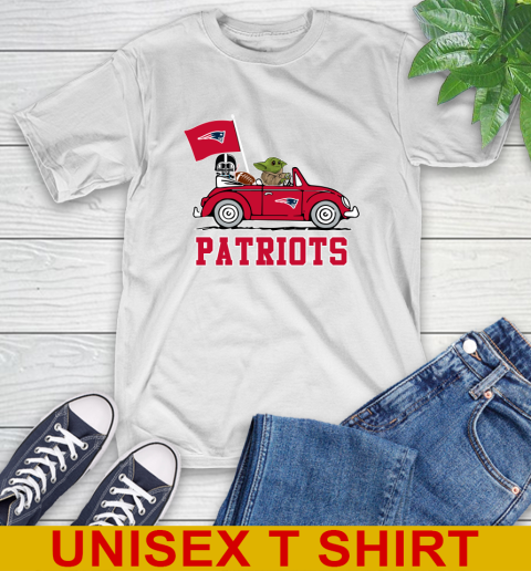 NFL Football New England Patriots Darth Vader Baby Yoda Driving Star Wars Shirt T-Shirt