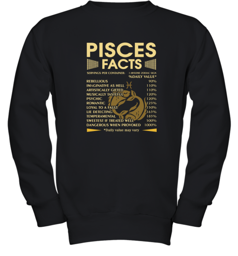 Zodiac Pisces Facts Awesome Zodiac Sign Daily Value Youth Sweatshirt