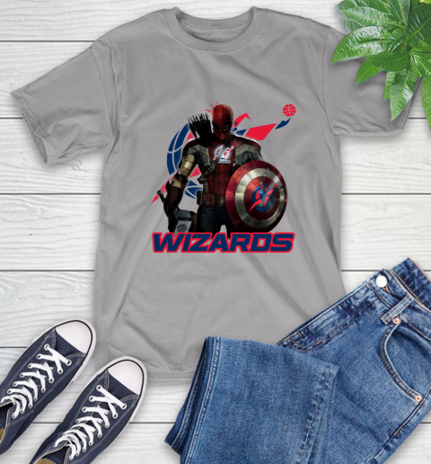 Washington Wizards NBA Basketball Captain America Thor Spider Man Hawkeye Avengers T-Shirt 6