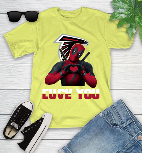 NHL Atlanta Falcons Deadpool Love You Fuck You Football Sports Youth T-Shirt 10