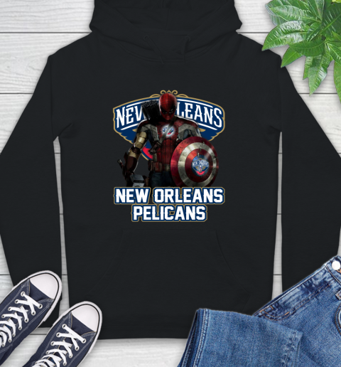 New Orleans Pelicans NBA Basketball Captain America Thor Spider Man Hawkeye Avengers Hoodie 2