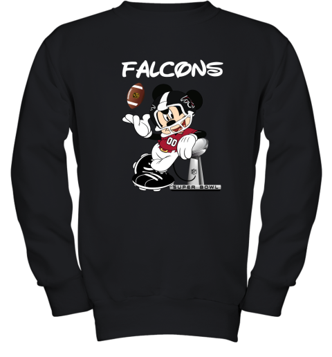 Mickey Falcons Taking The Super Bowl Trophy Football Youth Sweatshirt
