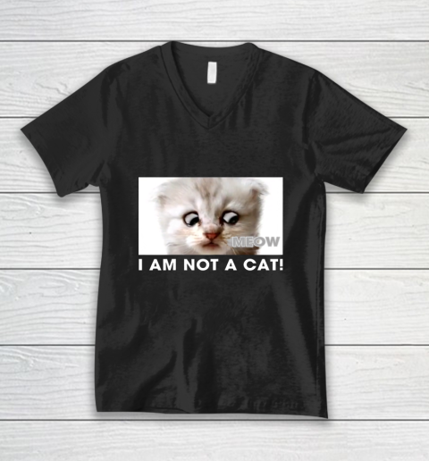 I am not a cat shirt funny video zoom call cat V-Neck T-Shirt